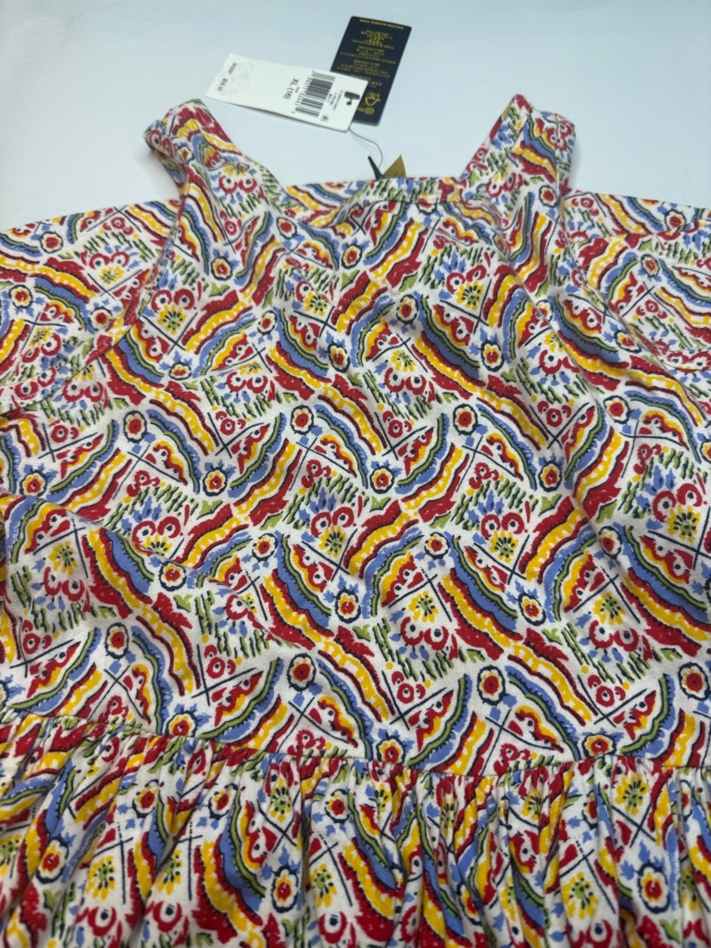 Polo Ralph Lauren Big Girls Riviera-Print Jersey Dress Size XL (16) - Picture 5 of 6